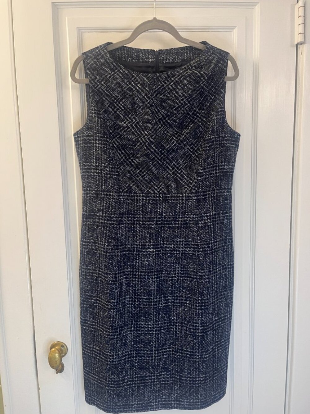 Brooks Brother Blue Plaid Sleeveless Sheath Dress NWT Size 12